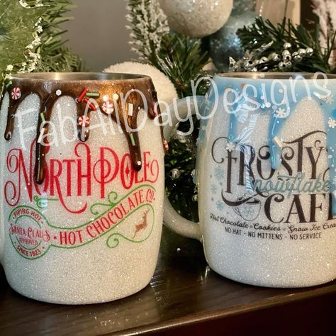 North Pole Tumbler, North Pole Coffee Mug, Mug Tumbler Ideas, Christmas Cups Design, Christmas Coffee Tumbler, Hot Cocoa Tumbler, Epoxy Christmas Tumblers, Custom Coffee Tumbler, Coffee Mug Tumbler Ideas