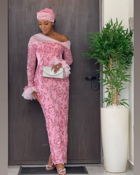 Latest And Stunning Gown Style for Lace Fabrics. Latest Lace Gown Styles Aso Ebi, Lace Asoebi Styles, Aso Ebi Lace, Aso Ebi Lace Styles, Latest Aso Ebi Styles, Nigerian Lace Styles Dress, Nigerian Lace Styles, Nigerian Fashion, Lace Gown Styles