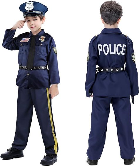 Amazon.com: Joycover Police Officer Costume for Kids - Police Uniform for Kids, Kids Halloween Costumes for Boys Girls : Toys & Games Kids Halloween Costumes For Boys, Uniform For Kids, Halloween Costumes For Boys, Officer Costume, Costumes For Boys, Police Officer Costume, Toddler Dress Up, Kids Halloween Costumes, Kids Police