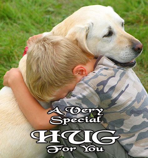 Dog hugs!!! Family Dogs Breeds, Dog Crying, Dogs Hugging, Best Dogs For Families, Funny Animals With Captions, Image Couple, Dog Breeds Medium, Animal Help, Therapy Dogs