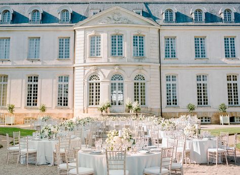 Chateau Wedding Reception, High End Wedding Invitations, Coastal European Wedding, French Chateau Wedding Aesthetic, France Wedding Aesthetic, French Wedding Aesthetic, Neoclassical Wedding, Chateau Wedding Decor, France Wedding Venues