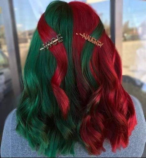 Christmas Hair Color Ideas, Christmas Hair Color, Holiday Hair Color, Dip Dye Hair, Bright Hair Colors, Long Hai, Pretty Hair Color, Bright Hair, Short Hair Color