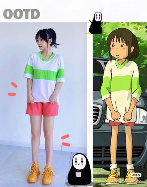 Last Minute Anime Costumes, Manga Inspired Outfits, Cosplay Ideas Anime Easy, Easy Closet Cosplay Ideas, Anime Closet Cosplay, Studio Ghibli Inspired Outfits, Casual Cosplay Anime, Ghibli Inspired Outfits, Studio Ghibli Outfits