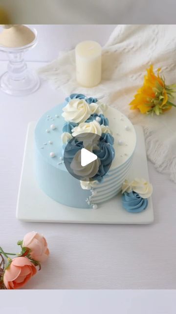 Cake Decorating Tutorials Videos, Dating Myself, Cake Designs For Boy, Buttercream Cake Designs, Art Cake, Buttercream Cake Decorating, Recipe Cake, Spring Cake, Berry Cake