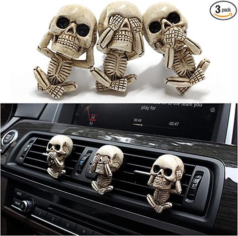 Truck Interior Accessories, Skull Statue, Car Vent Clip, Cute Goth, Car Perfume, Funny Christmas Gifts, Skull Decor, Car Air Fresheners, Christmas Gift For Dad