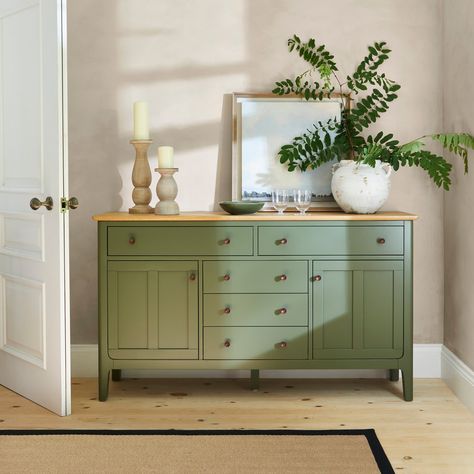 sage green storage cabinet Green Storage Cabinet, Sage Green Furniture, Zimmer Design, Green Sideboard, Kitchen Sink Styling, Florida Apartment, Green Storage, Furniture Flipping, Green Furniture