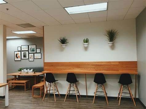 Portfolio | Office break room, Teachers lounge decor, Break room design Innovative Workspace, Teachers Lounge Decor, Faculty Room, Break Room Design, Break Room Decor, Teachers Lounge Makeover, Office Kitchenette, Lounge Makeover, Apartment Lounge