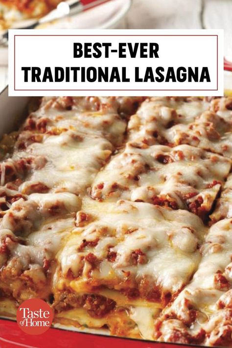 Homemade Lasagna Recipes, Lasagna Recipe With Ricotta, Classic Lasagna Recipe, Best Lasagna Recipe, Resep Pasta, Easy Lasagna Recipe, Lasagne Recipes, Traditional Lasagna, Classic Lasagna