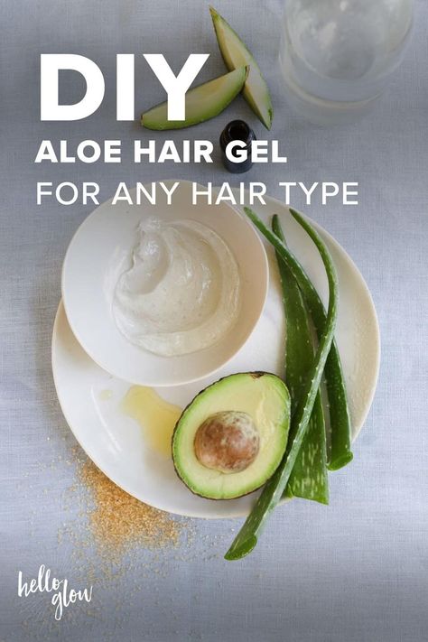 DIY Hair Gel with Aloe - Hello Glow Matching Elephant Tattoos, Aloe Vera Hair Gel, Homemade Hair Gel, Diy Aloe Vera Gel, Hair Gel Recipe, Aloe Vera Gel For Hair Growth, Aloe Hair, Hair Gel For Men, Gel Curly Hair