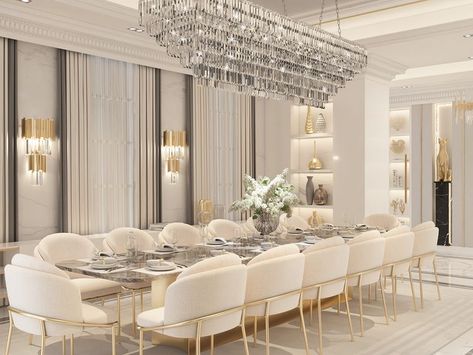 Room With Chandelier, Luxury Dining Room Decor, Dining Room Design Luxury, Dining Room Paint Colors, Dining Room Paint, Dining Room Wallpaper, Dinning Room Design, Dining Room Colors, Dining Room Interiors