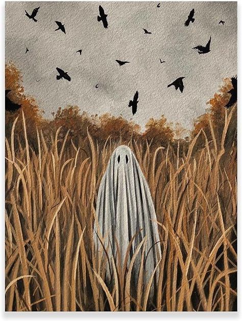 Scary Halloween Decorations Outdoor, Art Ghost, Ghost Decor, Vintage Ghost, Funny Paintings, Halloween Artwork, Ghost Decoration, Art Painting Gallery, Halloween Painting