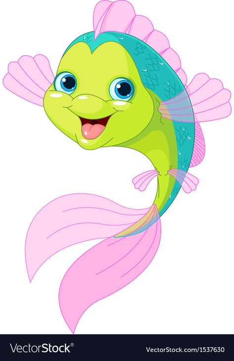 Cute cartoon fish Royalty Free Vector Image - VectorStock Cute Cartoon Fish, Cartoon Fish, Fish Vector, Art Drawings For Kids, Cartoon Images, Cartoon Clip Art, Fabric Painting, Drawing For Kids, 그림 그리기