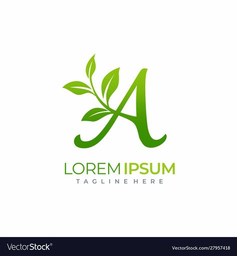 A Letter Logo, Herbal Logo, Cleaners Logo, Lettering Drawing, Ayurvedic Hair Care, Ayurvedic Hair, Hand Lettering Drawing, Leaf Logo, Letter A