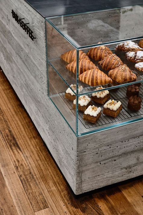 Image 10 of 26 of DUX COFFEE | Pierce Widera | Photograph by Derek Swalwell Coffee Shop Counter, Cafe Display, Modern Coffee Shop, Pastry Display, Bakery Shop Design, Bakery Interior, Bakery Design Interior, Barista Coffee, Design Café