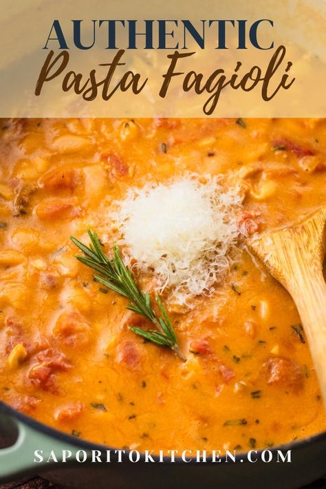 Northern Italian Recipes Authentic, Pasta Fazool Soup, Authentic Pasta Fagioli, Pasta Fagoli, Italian Soups, Pasta Fagioli Soup Recipe, Soup Party, Authentic Italian Pasta, Authentic Pasta