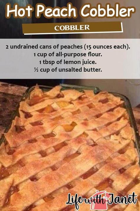 Amazing Deserts, Fried Steak Recipes, The Cobbler, Peach Desserts, Peach Cobbler Recipe, Cobbler Recipe, Gourmet Desserts, Diet Breakfast, Peach Recipe