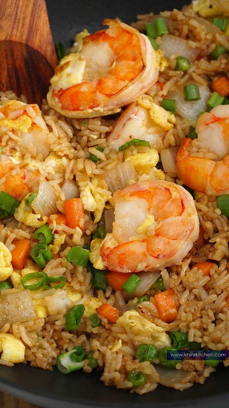 Rice With Eggs, Special Fried Rice Recipe, Prawn Fried Rice, Beef Noodle Stir Fry, Beef Chow Mein, Shrimp Fried Rice Recipe, Prawns Fry, Prawn Dishes, Fried Rice With Egg