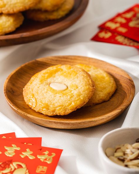 Easy Chinese Almond Cookie Recipe – Takes Two Eggs Almond Cookie Recipe, Chinese Cookies, Flavored Cookies, Chinese Almond Cookies, Almond Cookie, Almond Meal Cookies, Measuring Ingredients, Easy Chinese, Almond Flavor