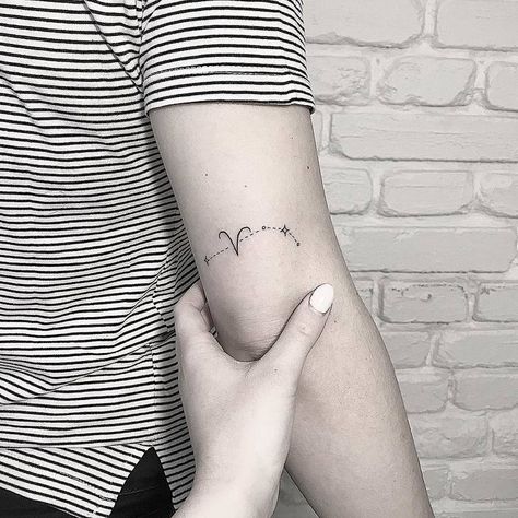 Simple Aries Constellation Tattoo by terryemi Simple Aries Tattoo, Lil Tatoos, Tattoo Ram, Aries Tattoo Ideas, A Small Tattoo, Aries Constellation Tattoo, Minimalist Tattoo Meaning, Ram Tattoo, Aries Constellation