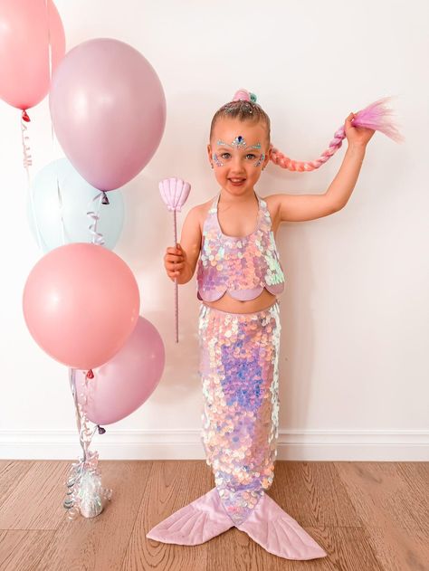 Mermaid Costume Mermaid Infant Costume, Mermaid Halloween Birthday Party, Kids Mermaid Costume Diy, Kid Mermaid Costume, Toddler Mermaid Makeup, Diy Toddler Mermaid Costume, Mermaid Tail Diy Costume, Diy Kids Mermaid Costume, Mermaid Costume Kids Diy