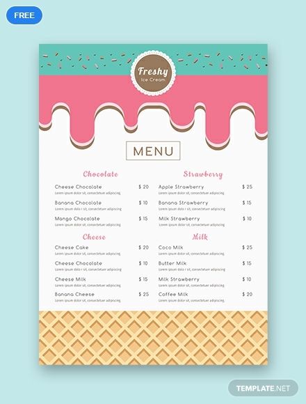 Download this cute and colorful menu template for your ice cream establishment for free. The brochure will highlight the variety of delicious desserts you serve. Instant download, editable, and available in multiple formats. Ice Cream Template, Mango Chocolate, Ice Cream Menu, Ice Cream Logo, Ice Cream Coloring Pages, Menu Card Design, Menu Card Template, Baby Shower Menu, Bakery Menu