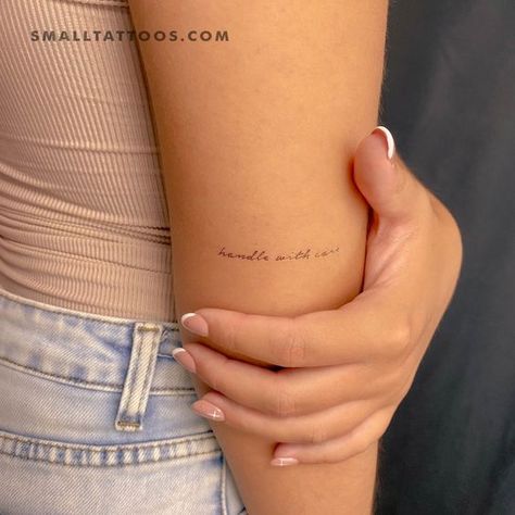 Handle With Care Temporary Tattoo (Set of 3) Fonts for tattoos #fontsfortattoos tattoo #tattoo tattoos #tattoos fonts #fonts font #font 4.945 Handle With Care Tattoo, Different Fonts For Tattoos, Tattoos Names, Est Tattoos, Number Tattoo Fonts, Fonts For Tattoos, Tattoos Fonts, Handwriting Tattoos, Inner Arm Tattoos