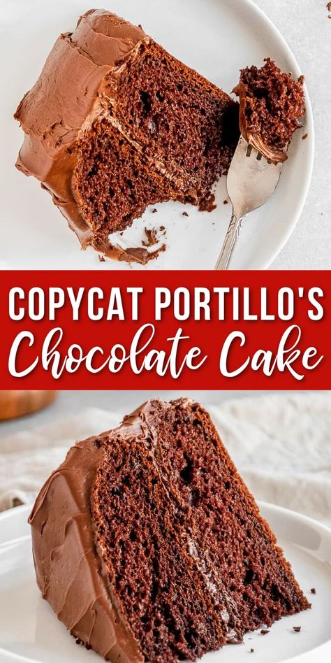 chocolate cake on a plate Portillos Chocolate Cake Recipe, Portillos Chocolate Cake, Chocolate Cake Shake, Chewy Sugar Cookie Recipe, Chewy Sugar Cookies, Best Chocolate Cake, Moist Chocolate Cake, Scrumptious Desserts, Just Cakes