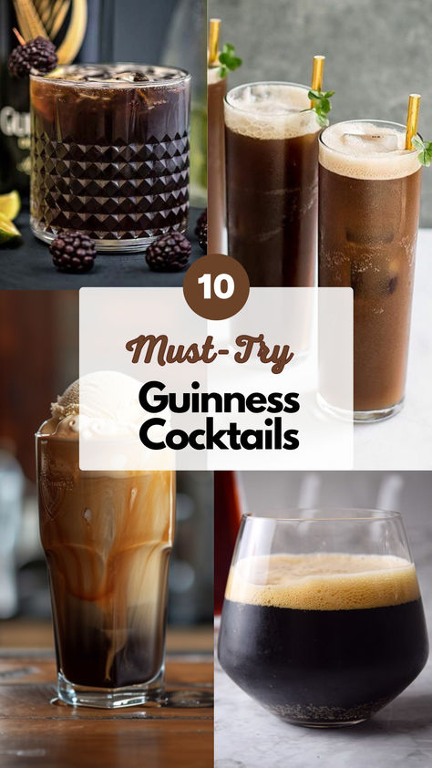 Guinness Cocktails Cocktails With Guiness, Guinness Drink Recipes, Guinness Cocktail Recipes, Recipes With Guinness Beer, Guiness Beer Recipes, Baileys Milkshake, Guinness Recipes, Bartending 101, Guinness Cocktail