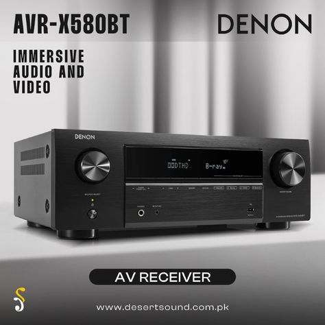 The Denon AVR-X580BT is a 5.2-channel AV receiver that offers powerful audio performance with 130 watts per channel. It supports 4K Ultra HD, HDR, and Dolby Vision, ensuring top-notch video quality for home theater setups. With Bluetooth connectivity, it allows wireless streaming from mobile devices. Easy setup and user-friendly controls make it a great choice for both novice and experienced home theater enthusiasts. Denon Avr, Home Theater Setup, Mobile Device, Ultra Hd, Home Theater, Theater, Audio, Quick Saves