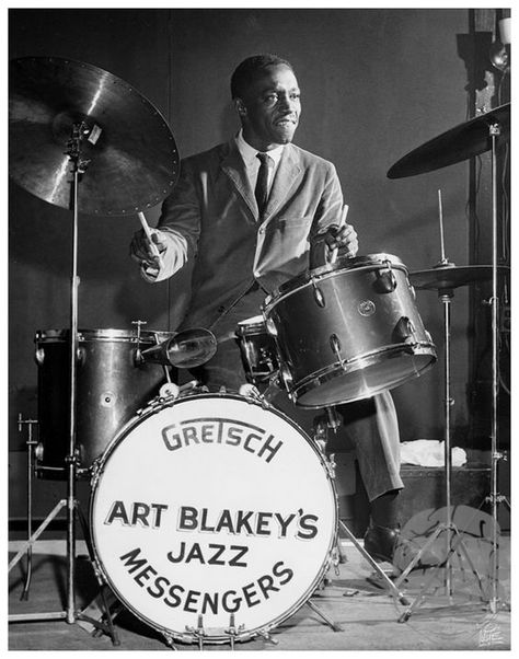 Art Blakey, 1951 by William "PoPsie" Randolph Gretsch Drums, Art Blakey, Jazz Players, Thelonious Monk, Jazz Artists, Jazz Club, Jazz Musicians, All That Jazz, Jazz Blues