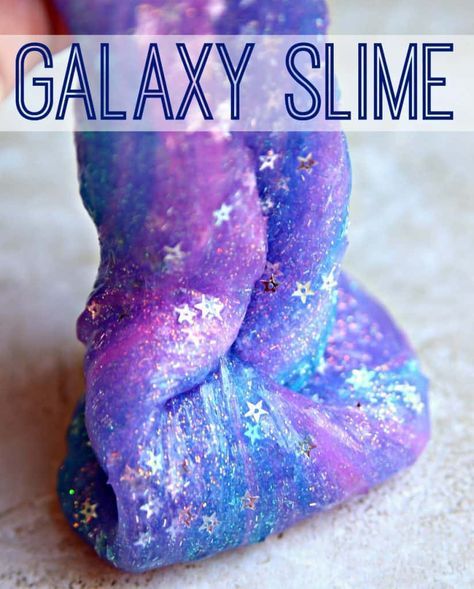 Slime With Glitter Glue, Diy Galaxie, Diy Galaxy Slime, Slime Swirl, Slime Kids, Purple Slime, Slime Galaxy, Mermaid Slime, Homemade Slime Recipe