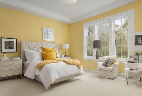 What Color Carpet Goes with Pale Yellow Walls? Pale Yellow Bedrooms, Light Yellow Bedrooms, Pale Yellow Walls, Light Yellow Walls, Designing A Room, Gray Bedroom Walls, Natural Bedroom, Yellow Room, Beautiful Room