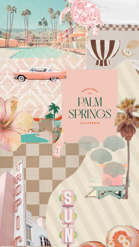 Palm Springs Typography, Palm Springs Hens, Retro Palm Springs Bachelorette, Palm Springs Color Palette, Palm Springs Bach, Palm Springs Fashion, Iphone Screen Savers, Palm Springs Party, Vintage Palm Springs