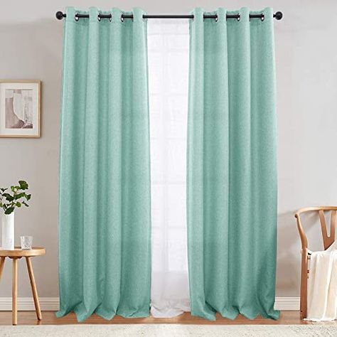 Blue Curtains Bedroom, Elegant Draperies, Window Curtains Living Room, Living Room Drapes, Bedroom Drapes, Bedroom Curtain, Blue Panels, Curtain Room, Insulated Curtains