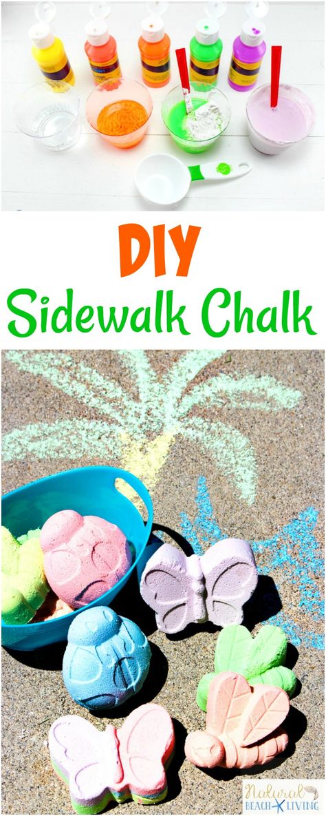 Diy Sidewalk Chalk, Homemade Sidewalk Chalk, Diy Sidewalk, Sidewalk Chalk Paint, Fun Summer Crafts, Crafting Recipes, Sidewalk Chalk Art, Crafts For Teens To Make, Hobbies For Kids