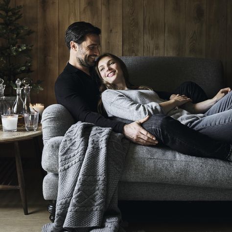 Couple Poses On Couch, Couple Chilling At Home, Cuddle Pose Ref, Couch Poses, Couple Poses Reference, Pose References, Future Style, Couples Images, White Company