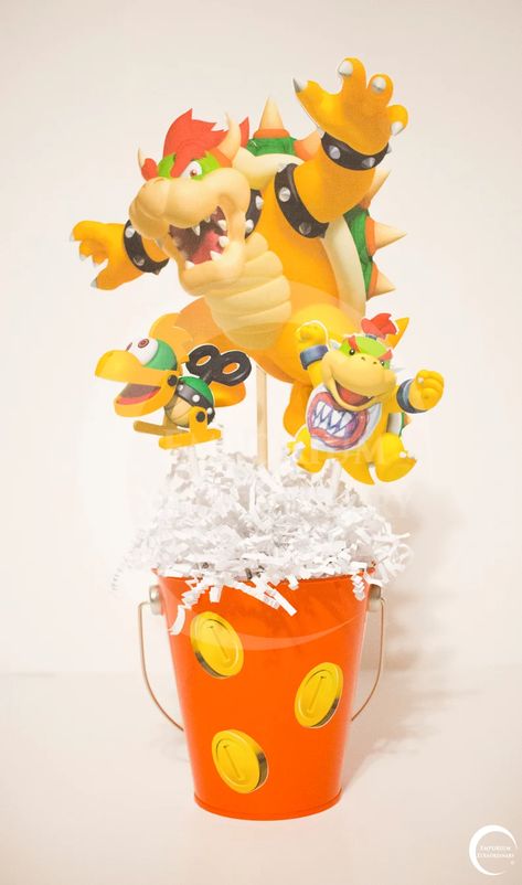 Mario Bros Centerpieces, Peach Birthday Cake, Mario Bros Birthday Party, Super Mario Bros Birthday, Luigi Bowser, Mario Birthday Cake, Event Centerpieces, Peach Birthday, Super Mario Bros Birthday Party