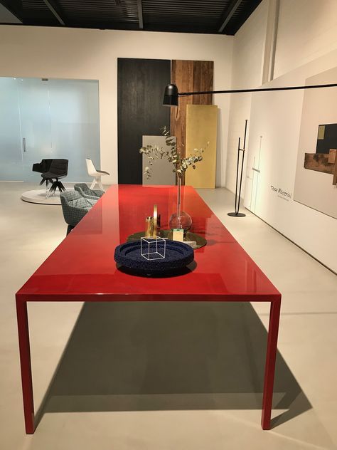 Red Dining Table, Red Tables, Red Glass Table, Hay Table, Lacquer Dining Table, 8 Seater Dining Table, Long Dining Table, Dinning Room Design, Red Table