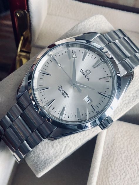 Watches For Men Omega, Omega Watch Mens, Omega Watches For Men, Fiat X19, Watch Aesthetic, Omega Aqua Terra, Watches Silver, Mens Watch Box, Stylish Watches Men