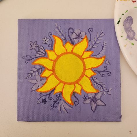 Rapunzel Sun Painting, Tangled Symbol, Rapunzel Flower Painting, Sun From Rapunzel, Tangled Drawing Ideas, Tangled Pottery Painting, Rapunzel Sun Drawing, Tangled Inspired Painting, Rapunzel Painting Ideas