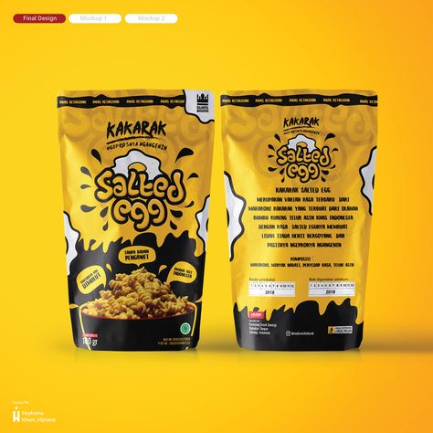 KAKARAK SALTED EGG PACKAGING on Behance Chip Packaging, Packaging Snack, Egg Packaging, Honey Packaging, Fruit Packaging, Packaging Label Design, Jar Packaging, Food Pack, Food Branding