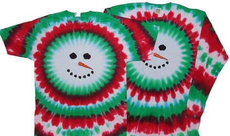 Tie Dyed Shop Christmas Snowman Tie Dye T Shirt-Shortsleeve-3X-Multicolor Christmas Tie Dye, Tie Dye Shirts Patterns, Ty Dye, Diy Tie Dye Designs, Tie Dye Patterns Diy, Diy Tie Dye Shirts, Snowman Shirt, Tie Dye Crafts, Christmas Ties