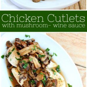 Recipes With Mushrooms, Light Chicken Recipes, Cutlet Recipes, Fried Chicken Breast Recipe, Mushroom Wine Sauce, Chicken Cutlet Recipes, Turkey Cutlets, Chicken Cutlet, Chicken Breast Cutlet