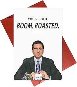 Gonzey The Office Michael Scott Boom Roasted Birthday Cards Boom Roasted, The Office Michael Scott, Office Michael Scott, Michael Scott, Ink Toner, Office Products, Pharmacy Gifts, The Office, Birthday Cards