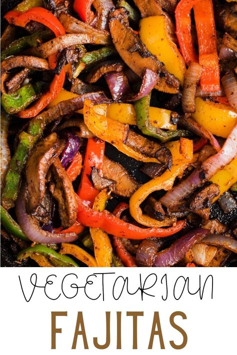 Fajitas Recipe Vegetarian, Fajita Mushroom Recipe, Veg Fajitas Vegetarian Recipes, Portobello Mushroom Fajitas, Vegetarian Fajitas Recipe, Mexican Wraps Vegetarian, Mushroom And Peppers Recipes, Fajita Recipe Vegetarian, Vegan Fajitas Recipe