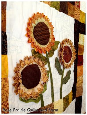 Dimensional Applique, Quilt Sunflower, Sunflower Quilt, My Sunflower, Rag Quilt Patterns, Sunflower Quilts, Mini Quilt Patterns, Rose Quilt, Quilting Room