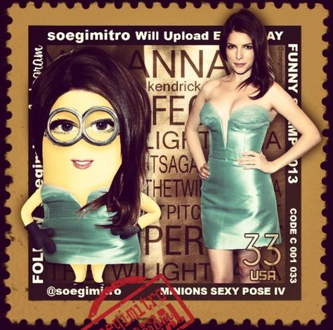 Anna Kendrick Female Minion, Minion Stickers, 3 Minions, Girl Minion, A Minion, Despicable Me 2, Minions Quotes, Fantasy Comics, Anna Kendrick