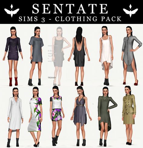 SENTATE - SIMS 3 CLOTHING PACK Blast from the past, - but I get so many asks about my sims 3 creations I thought I’d share what I could find! Thanks to the simmer who uploaded them!!! DOWNLOAD... Sims 3cc, London Spring Outfit, Sims 3 Sims Download, Outfit Types, Black Festival Outfit, Sims 3 Cc Clothes, Sims 3 Clothes, Sims3 Cc, Sims 3 Clothing