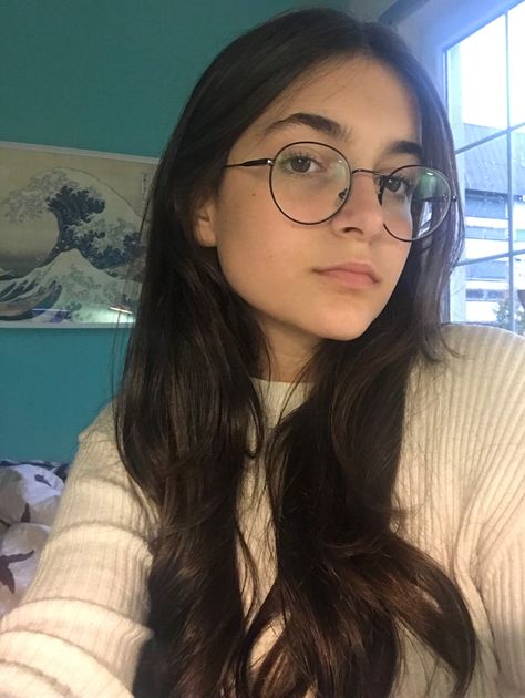 Brown Hair With Glasses, Snap Catfish, Brown Hair And Glasses, Black Hair Glasses, Brown Hair Glasses, Glasses Brunette, Brunette Glasses, Shoulder Length Black Hair, Long Straight Black Hair