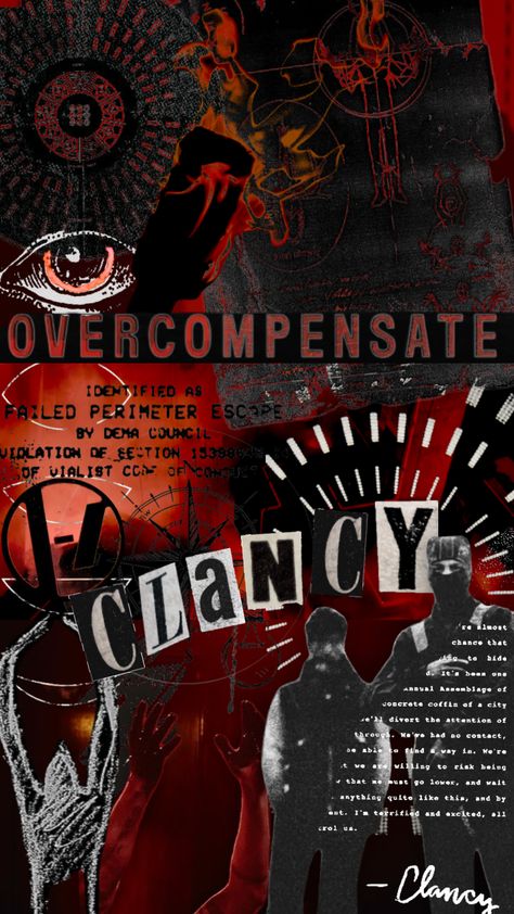 #twentyonepilots #overcompensate #top #twentyonepilotsclancy #clancy #tylerjoseph #joshdun #dema #fpe Tyler Y Josh, Twenty One Pilots Concert, Twenty On Pilots, Twenty One Pilots Art, Twenty One Pilots Wallpaper, Twenty One Pilots Aesthetic, Pilots Art, Clique Art, Emo Love